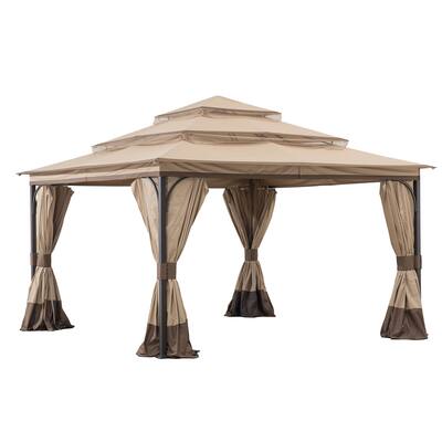 Sunjoy Khaki Replacement Canopy For Tini 3-Tiered Soft Top Gazebo (13x13 FT) A101012300/A101012310 Sold At SunNest