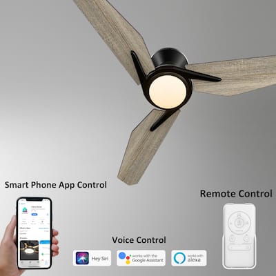 CARRO Jaiden 48" 3-Blade Smart Ceiling Fan with LED Light and Remote-Flush Mount