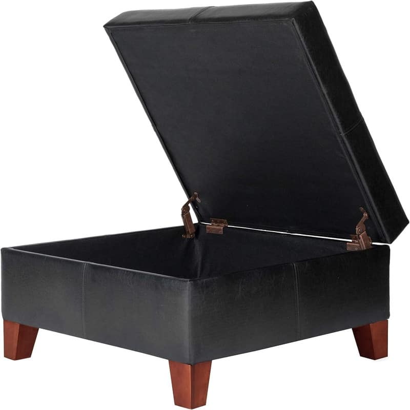 Luxury Large Faux Leather Storage Ottoman