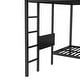 preview thumbnail 9 of 9, King Over Twin XL Metal Bunk Bed with Integrated Desk and Wardrobe, Space Saving Frame with Storage Shelves
