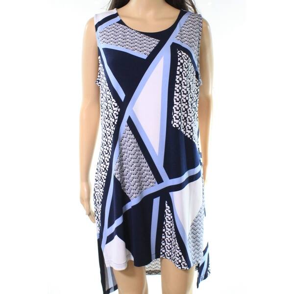Shop Alfani Blue Womens Large Abstract Print Shift Dress Free