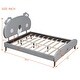 preview thumbnail 7 of 42, Full Size Upholstered Platform Bed with Animal Shaped Headboard