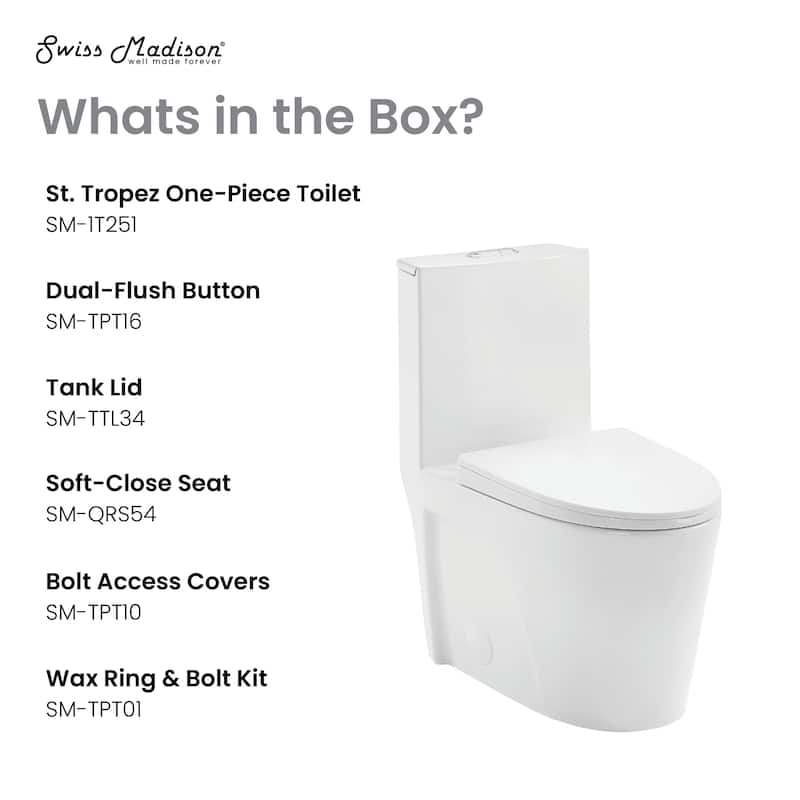 Angers One-Piece Elongated Toilet, 14" Rough-In 1.1/1.6 Gpf - 27.35" x 15.75" 30.3"