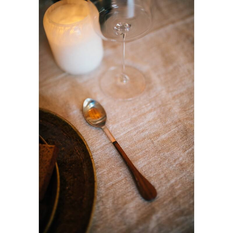 Handwoven Rectangular Linen Placemat - 19.5" - Gray