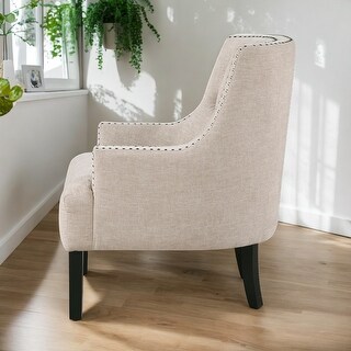 Modern Traditional Accent Chair Button Tufted Textured Fabric ...