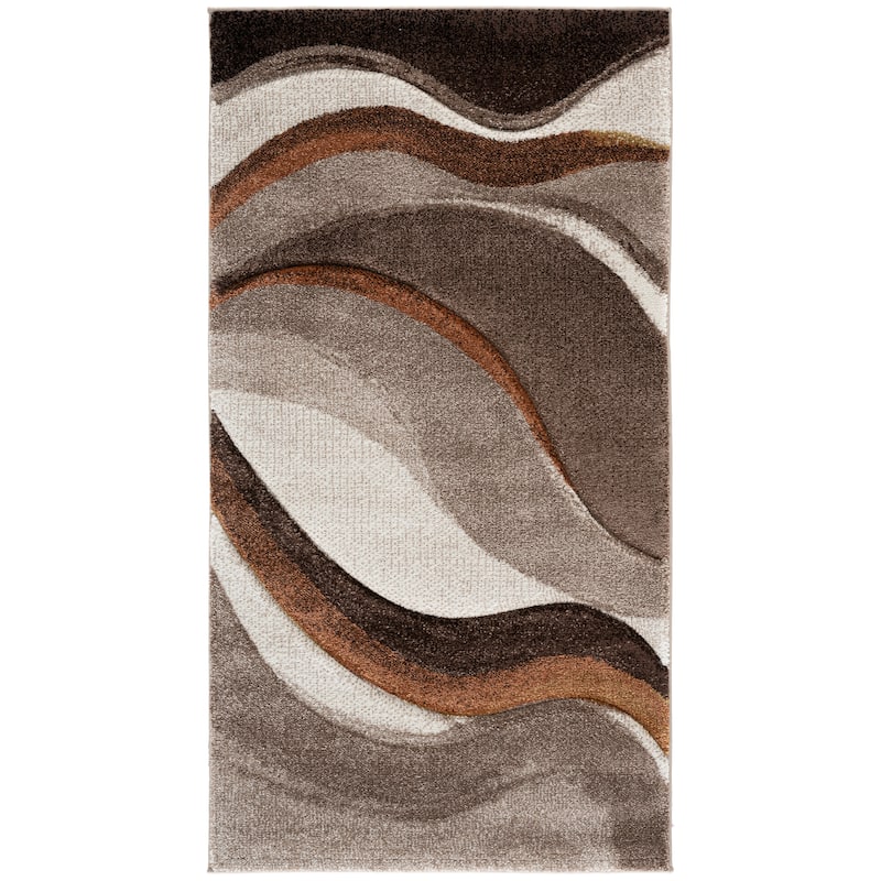 SAFAVIEH Hollywood Zohreh Mid-Century Modern Abstract Rug - 4' x 6' - Beige/Brown