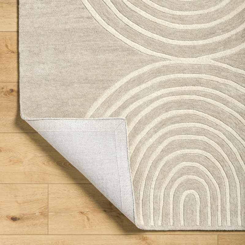 Banastre Handmade Arched Stripes Wool Area Rug