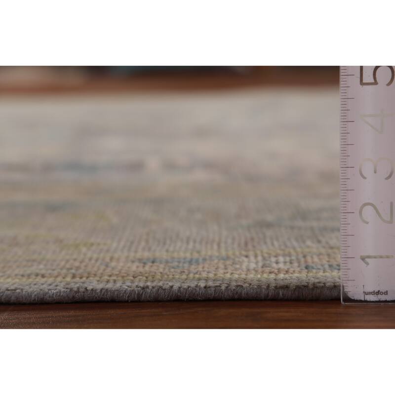 Hand Knotted Oriental 100% Wool Carpet Transitional All-Over Greys & Charcoal Oushak Area Rug - 9' 10'' X 8' 1''