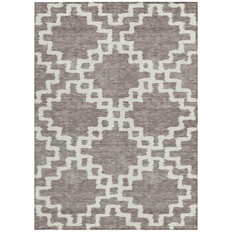 HomeRoots Geometric Transitional Rectangle Outdoor Rug