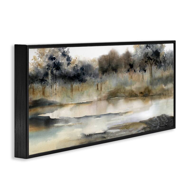 Stupell Trees By Lakeside Landscape Framed Giclee Art, Design by Carol Robinson