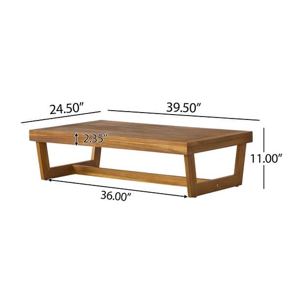 dimension image slide 0 of 4, Christopher Knight Home - Sherwood Acacia Outdoor Patio Sofa with Coffee Table Set