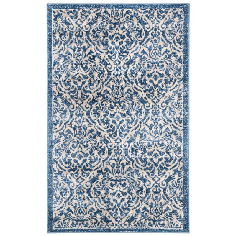 SAFAVIEH Brentwood Beulah Traditional Oriental Rug - 2' x 4' - Navy/Creme