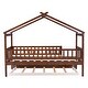 preview thumbnail 69 of 78, Pine Wood House Platform Bed with Trundle and Headboards, Creativity House Shape, Sturdy Construction
