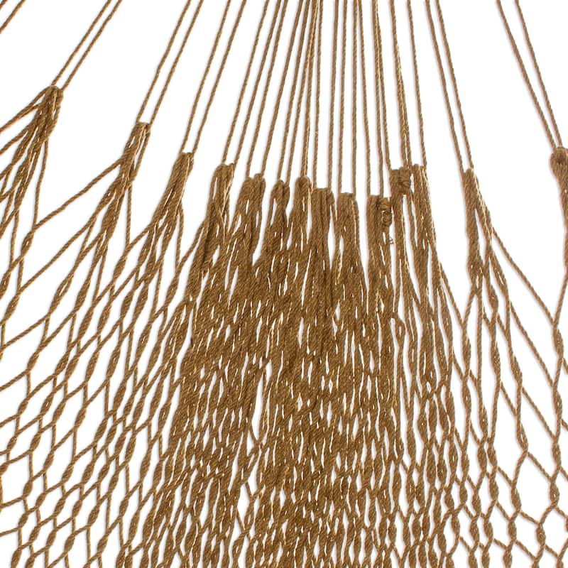 Novica Handmade Maya Memories In Olive Cotton Rope Hammock (Triple)