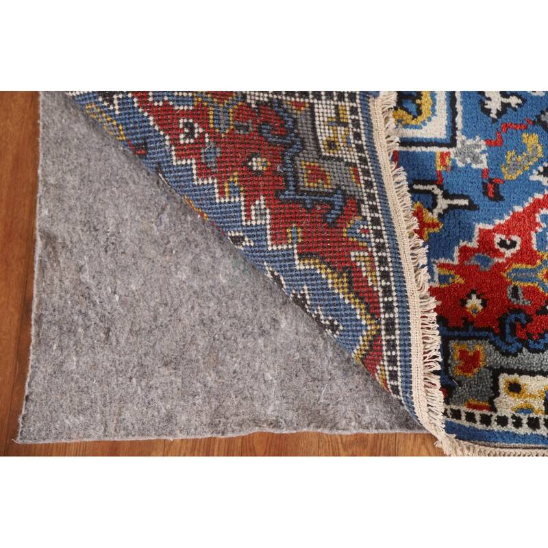 Blue Geometric Kazak Indian Rug Handmade Wool Carpet - 2'0"x 3'0"