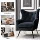 preview thumbnail 103 of 108, Eusebio Tufted Velvet Accent Chair with Wingback, Arms, and Metal Gold Legs for Living Room or Bedroom by HULALA HOME