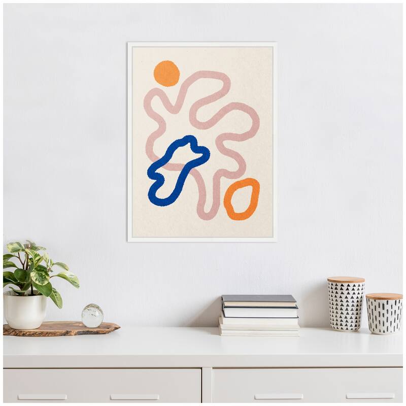 Kate and Laurel Sylvie Abstract Line Art Print 1 Framed Canvas by July Art Prints