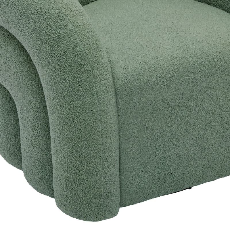 Modern Upholstered Swivel 360 degree Rotation Boucle Barrel Chair