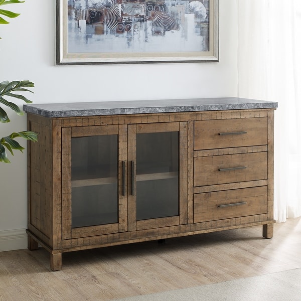 slide 2 of 12, Steve Silver Marble Top Server