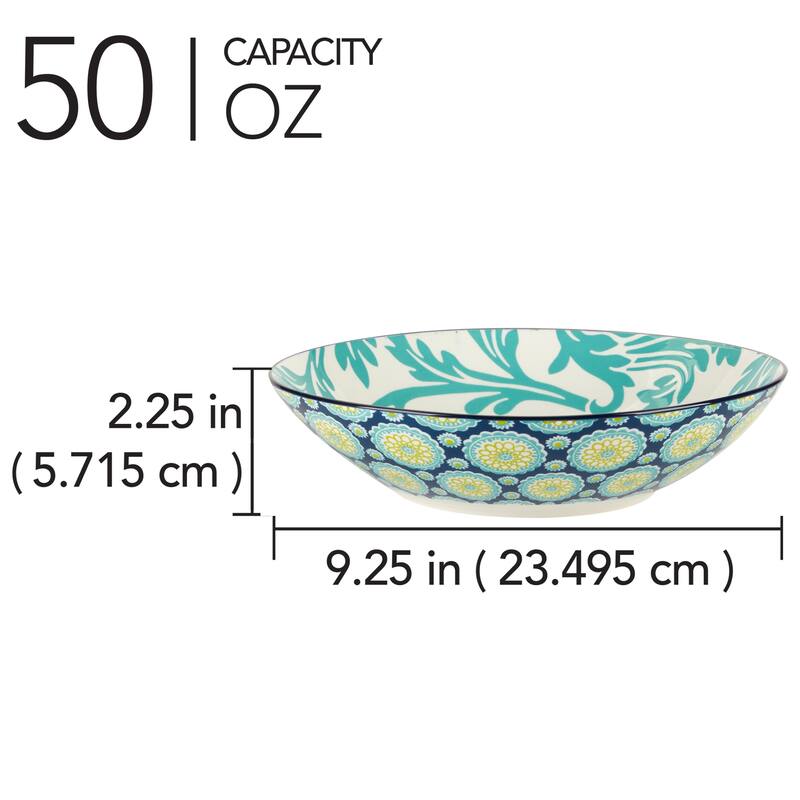 Certified International Tapestry Set of 6 Soup/Pasta Bowl 6 asst - 9.25" Diam x 2.25"
