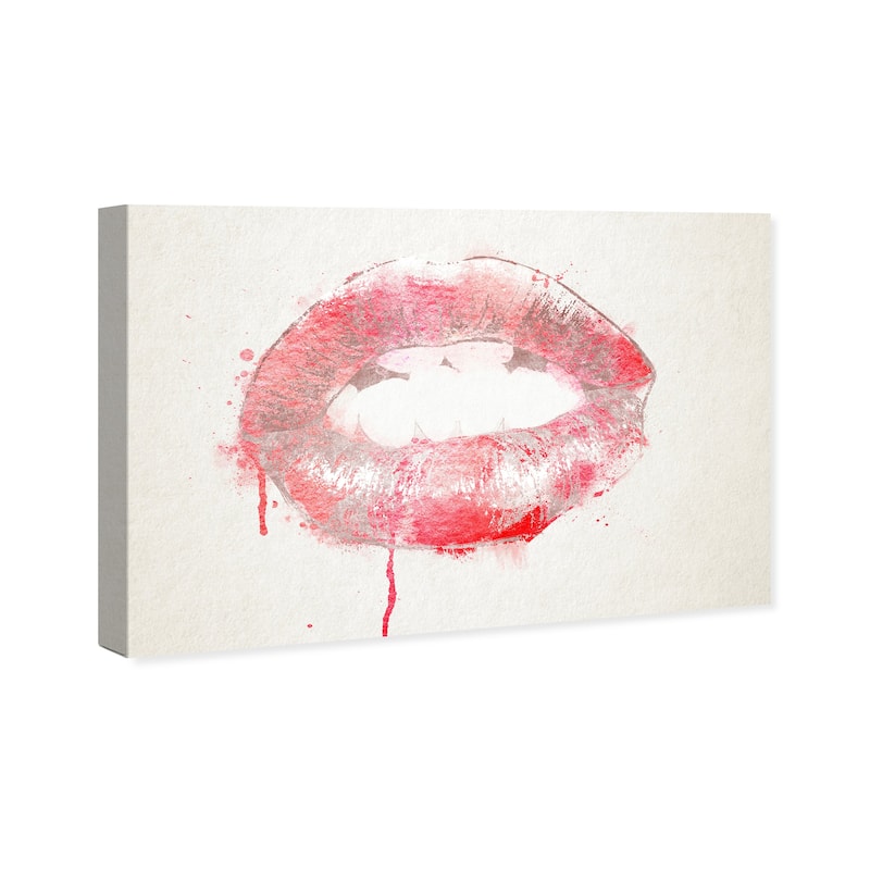 Wynwood Studio Fashion and Glam Bite My Lips Red and Glam Wall Art Canvas Print