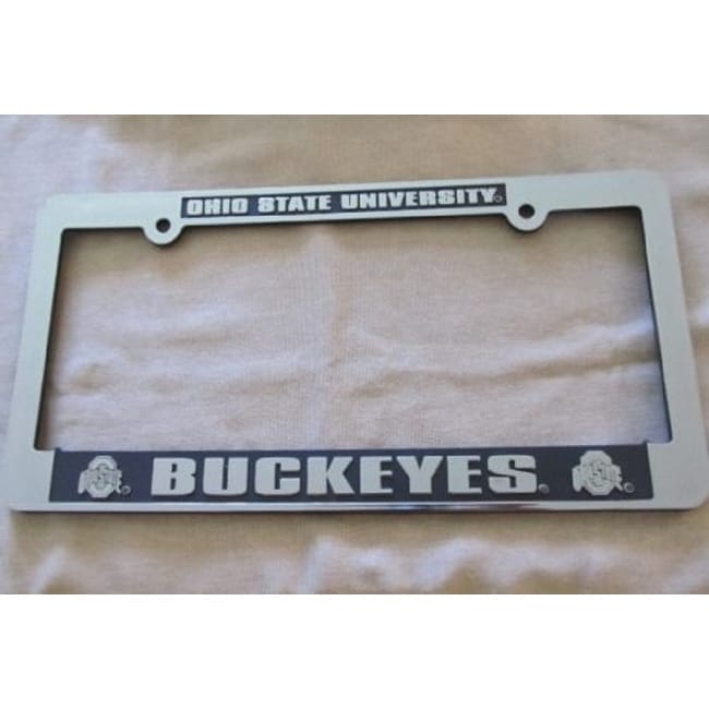 OHIO STATE BUCKEYES Chrome License Plate/Auto Tag FRAME~ NEW in Package