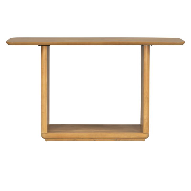 59.8" U-Base Console Table with Acacia Veneer Finish