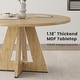 preview thumbnail 4 of 6, 47" Modern Wood Round Dining Table for 4-7 People