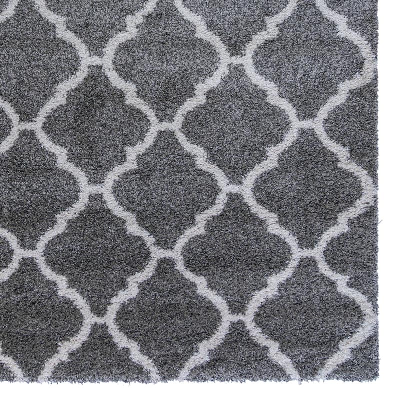 Gertmenian Ultimate Shag Tile Grey Plush Shag Area Rug