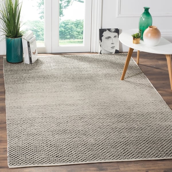 slide 2 of 3, SAFAVIEH Handmade Flatweave Montauk Geert Cotton Rug - Black/Ivory - 6' x 9'