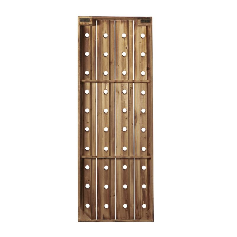 Wood Wall Wine Rack - Brown - Roche River Decor