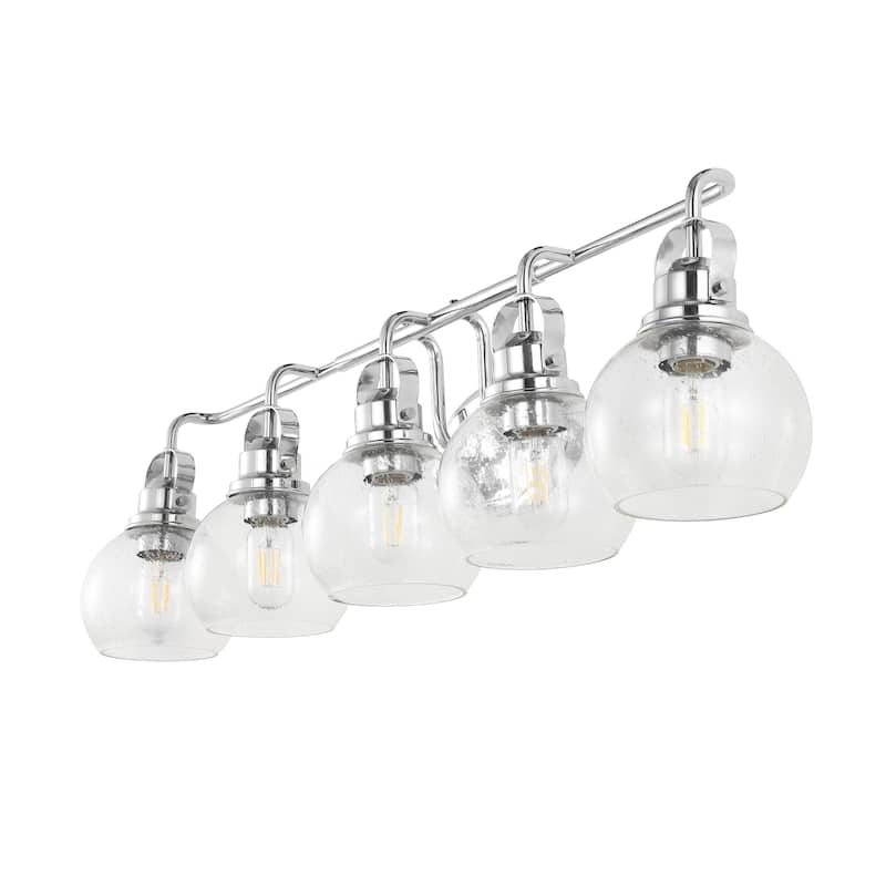 Bolha Metal/ Bubbled Glass Vanity Light, Chrome by JONATHAN Y