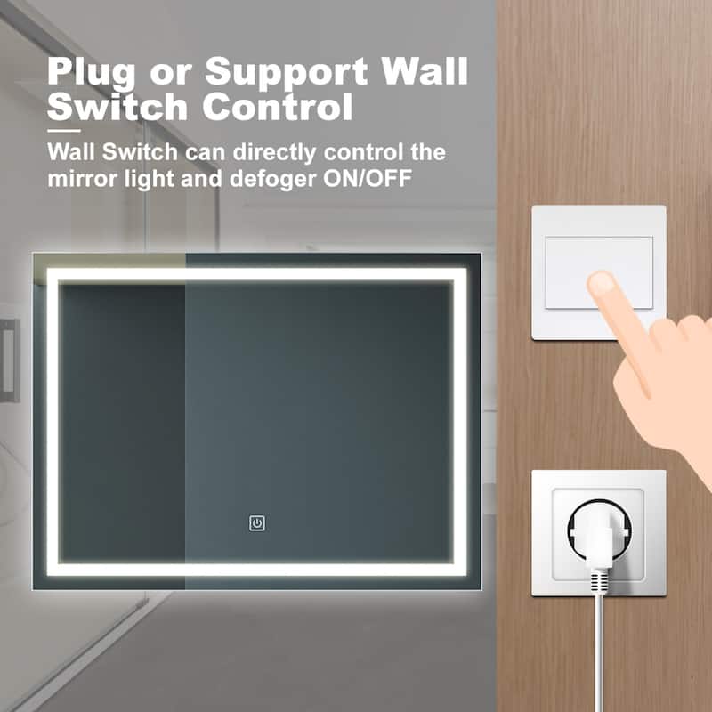 Bathroom LED Cosmetic Mirror with 3 Adjustable Color Temperatures