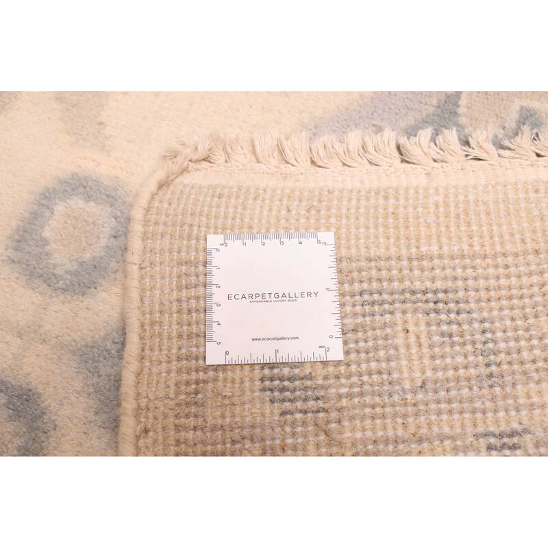 ECARPETGALLERY Hand-knotted Royal Oushak Ivory Wool Rug - 10'2 x 13'9