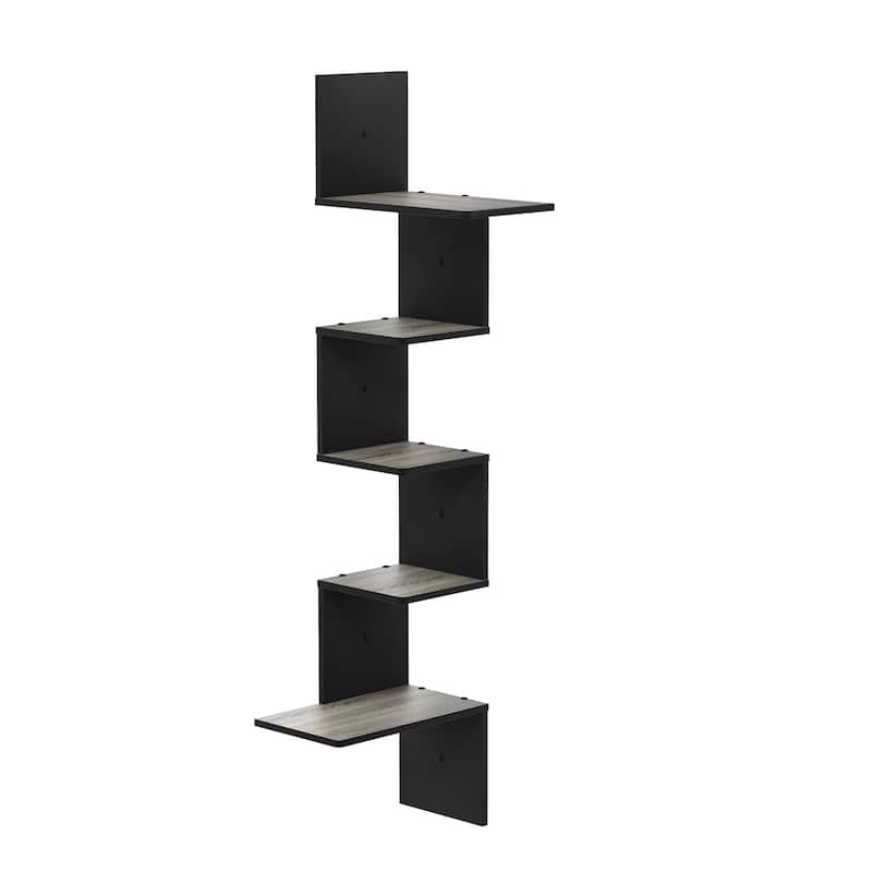 Porch & Den Munjoy Modern 5-tier Wall Floating Corner Shelf