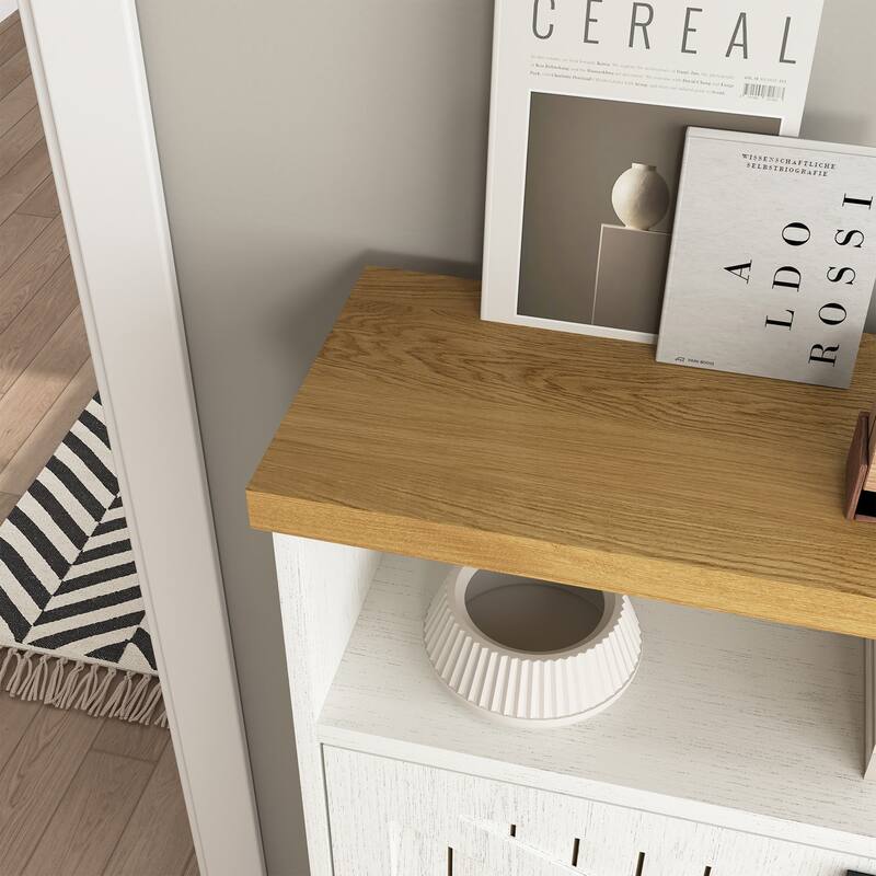 Multi-Functional Modern Minimalist Natural The Upper And Lower Folding Four-Layer Mdf Shoe Cabinet, 31.5*9.5*42.3 Inches