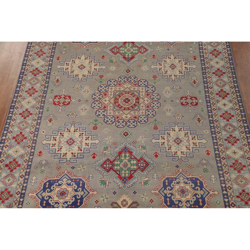 Kazak Area Rug Hand-Knotted Oriental Wool Carpet - 8'7"x 11'8"