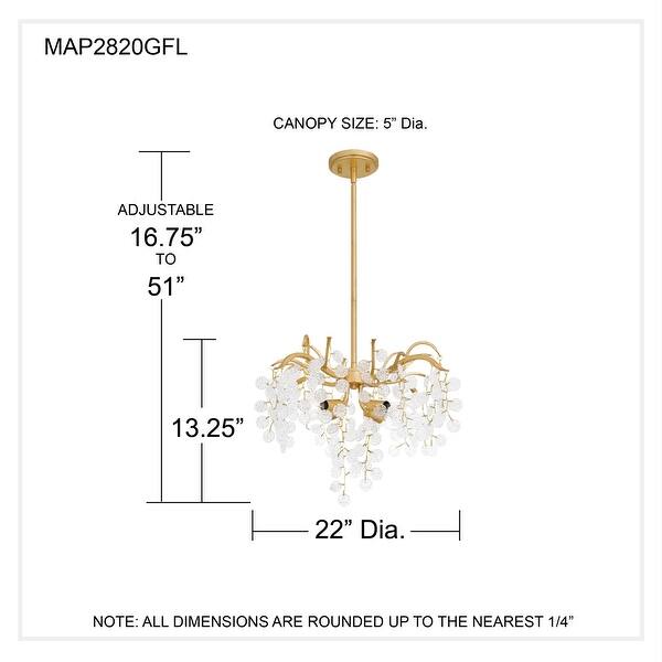 Maple 4-Light Gold Leaf Pendant Light