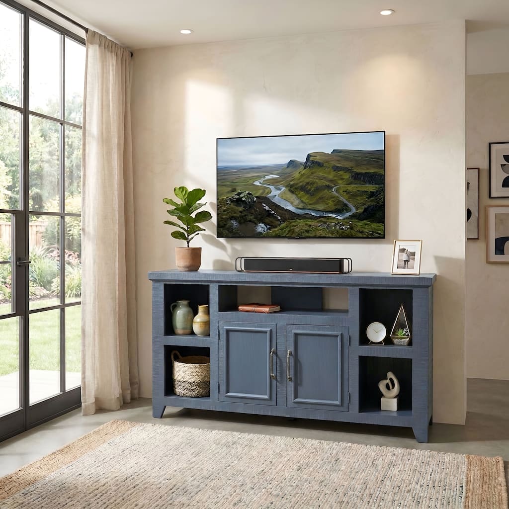 Origins by Alpine Bowen 60" TV Console - Blue