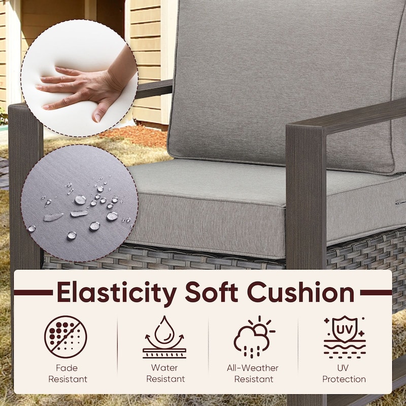 Outdoor Patio Chair with Thick Cushion
