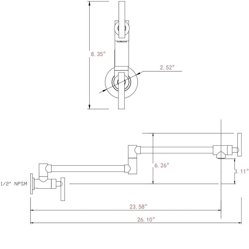 Modern Wall Mount Brushed Pot Filler Faucet