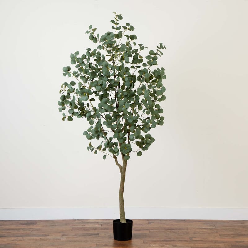 Greco Eucalyptus Artificial Potted Tree - 7'