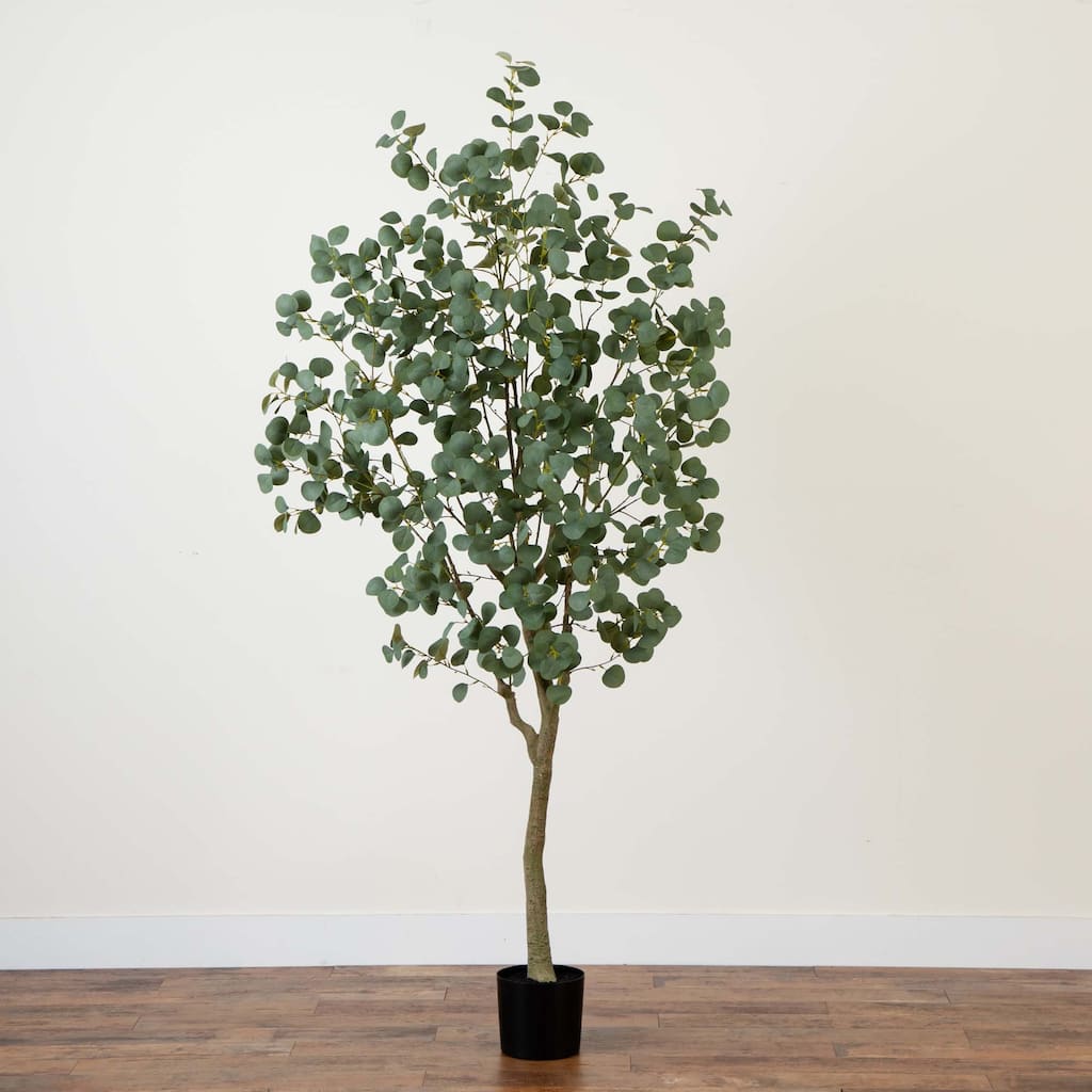 Greco Eucalyptus Artificial Potted Tree - 7'