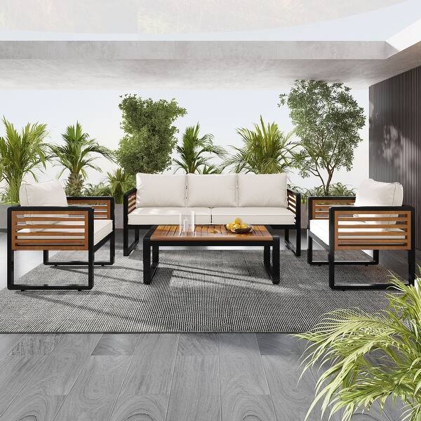 Large Size 4-Pieces Outdoor Furniture Sofa for 5 Person 