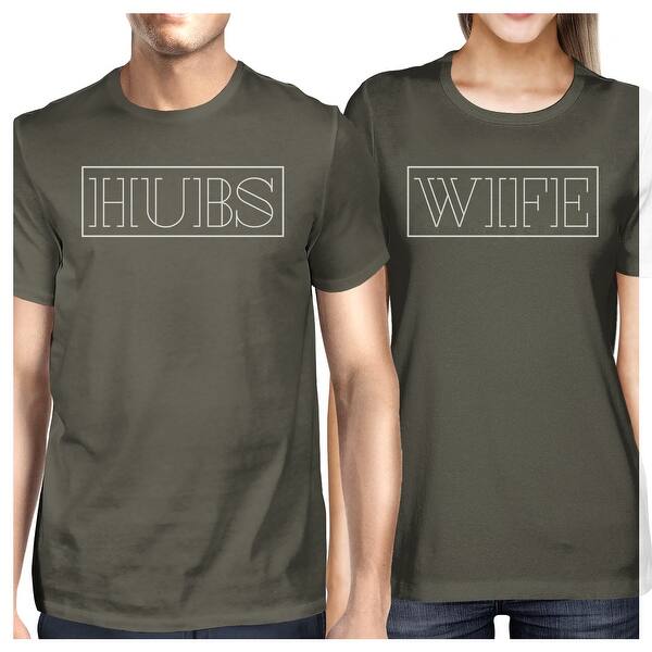 Shop Hubs Wife Matching Couple Outfits Short Sleeve T Shirts Dark