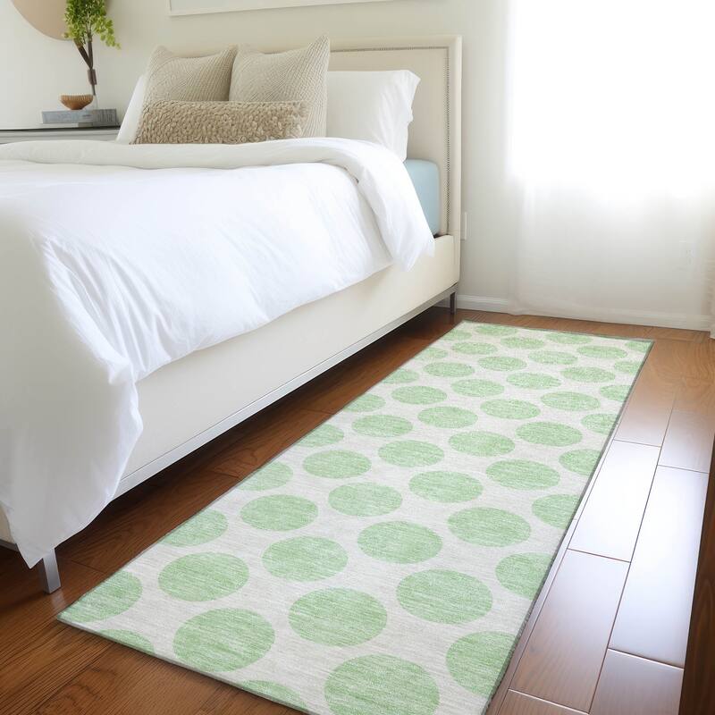 Premium Washable Super Soft Geo Dots Mayfield Rug - Mint - 2'3" x 7'6"