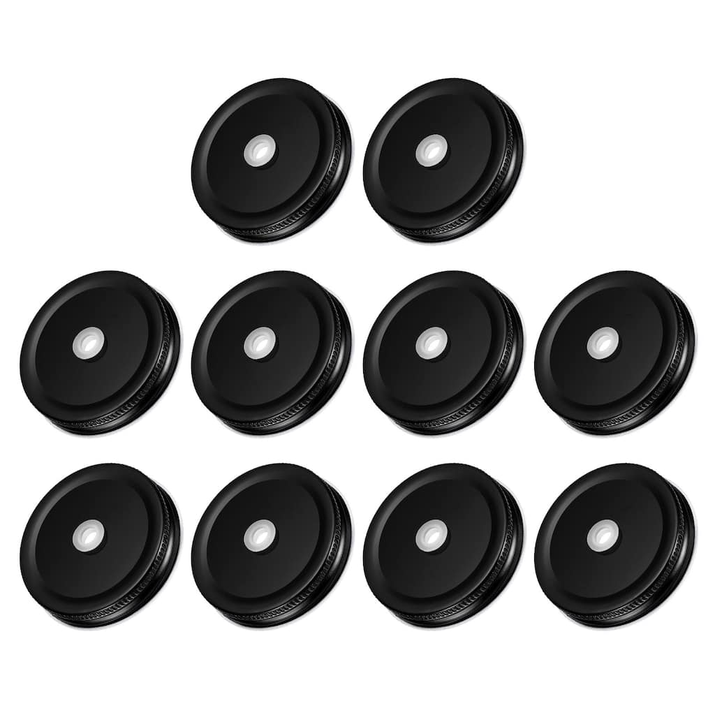70mm/2.76" Tin Plate Mason Jar Lids with Straw Hole Canning Cap, 10Pcs