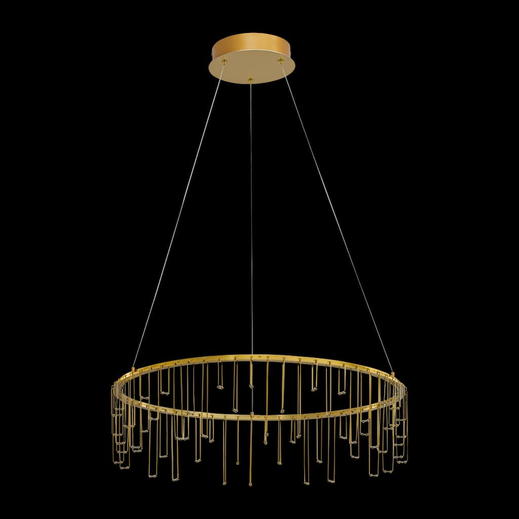 Lucerna 26" LED Chandelier in Stainless Steel Gold
