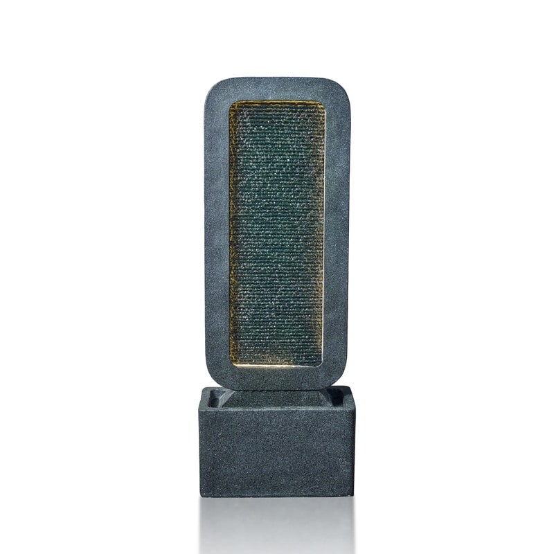 Gray Polyresin Modern Style Cascade with LED Light Weather Resistant Waterfall Fountain