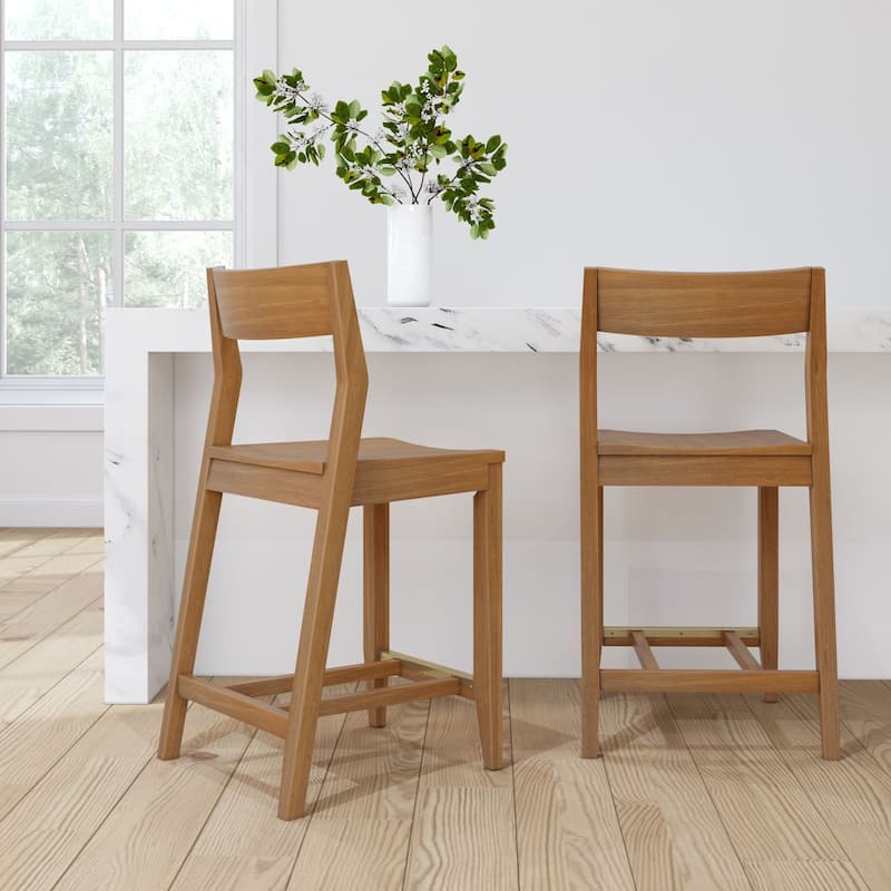 Plank and Beam Modern Counter Height Solid Wood Dining Chair